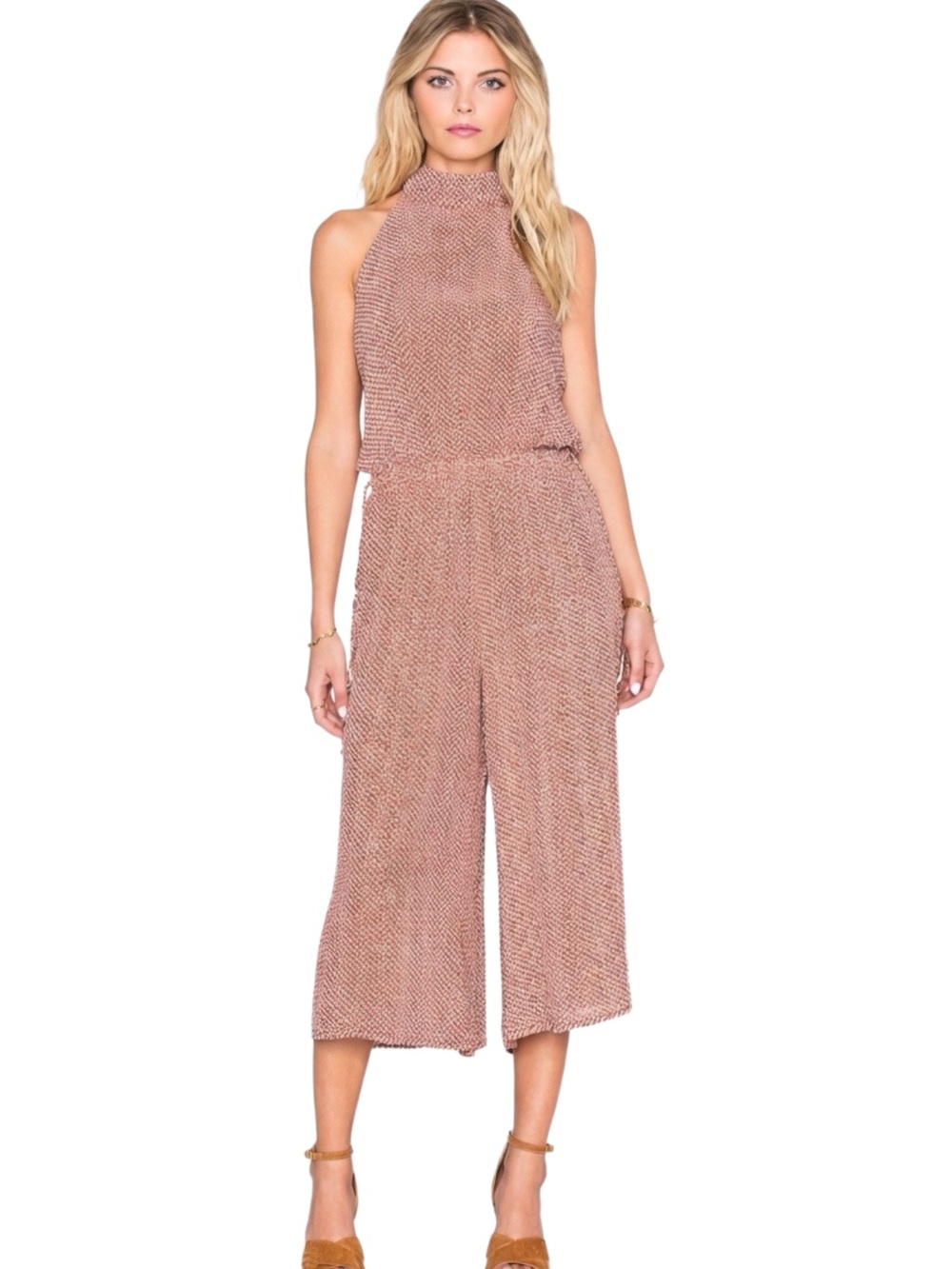 Faithfull the Brand Fleetwood High-Neck Halter Wide-Leg Jumpsuit